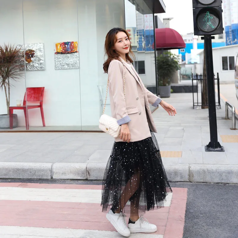 

New Style CHIC Small Suit Coat Women's British-Style Autumn And Winter WOMEN'S Dress Loose Casual Double Breasted Versatile Suit