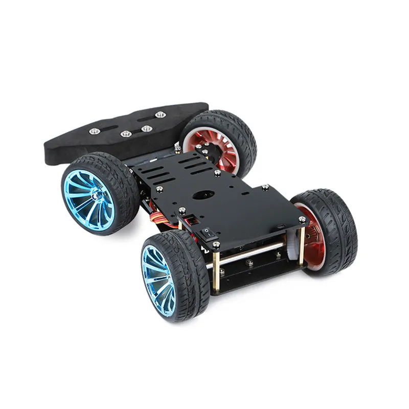 4WD робот умный автомобиль рулевое колесо шасси автомобиля для Arduino платформа сервопривод автомобиль с рулевым редуктором управления DIY комплект для детей подарок