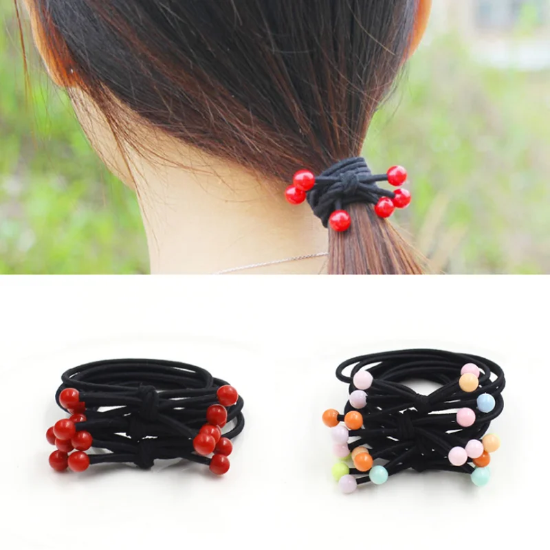 Sainmax 50pcs/pack Multi Color and Red Ball Hair Tie for Girl and Women Three Circle in One Hair Band max carl circle 1 cd