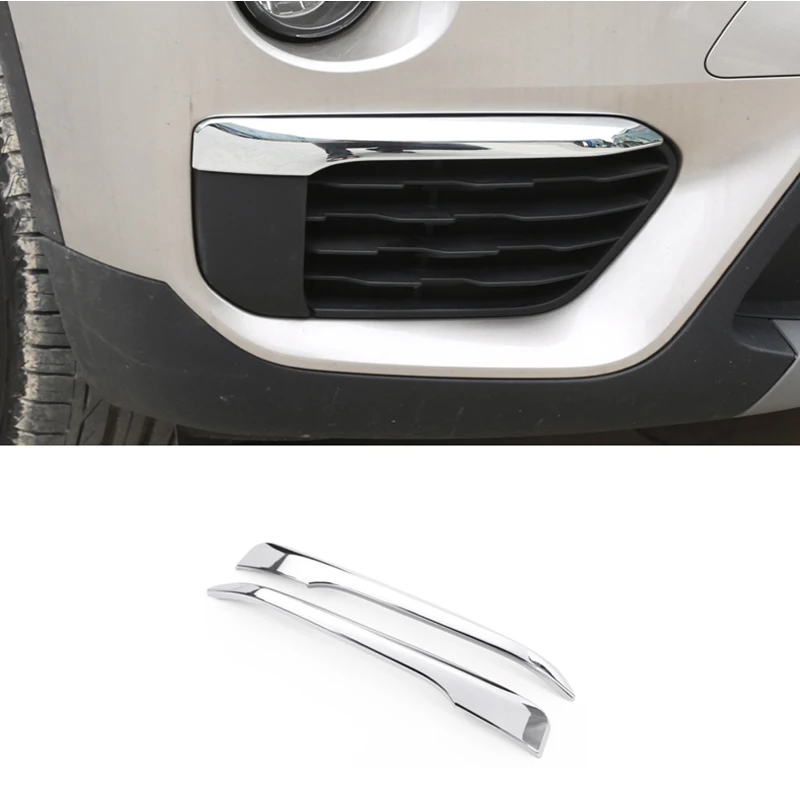 

ABS Chrome For BMW X1 F48 2016 2017 2018 Car Accessories Front Fog Lamp Foglight Eyebrow Cover Trim Car Sticker Styling 2Pcs