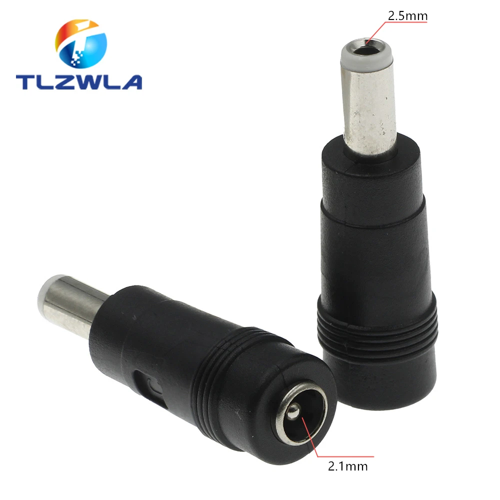 TLZWLA DC power adapter connector plug conversion head, female socket 5.5x2.1 mm to male plug 5.5x2.5 mm