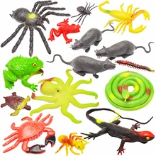 Jouet de simulation d'insecte en caoutchouc souple, grosse araignée, scorpion, serpent, Halloween