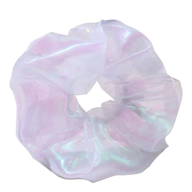 Silk Rainbow Scrunchies For Women Girls Gum Hair Tie 1PCS Hair Rope Rubber Bands Ponytail Hold Hair Accessories