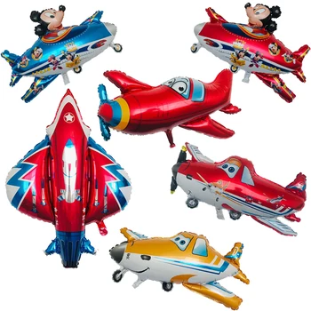 

1PC 3D Aircraft collection balloon Aluminum foil plane balloons birthday party decorations kids toys globos