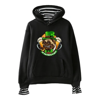 

2D St. Patrick fashion Fake two pieces hoodies sweatshirt 2020 loose trend Unisex Harajuku Women men Hoodeis sweatshirt
