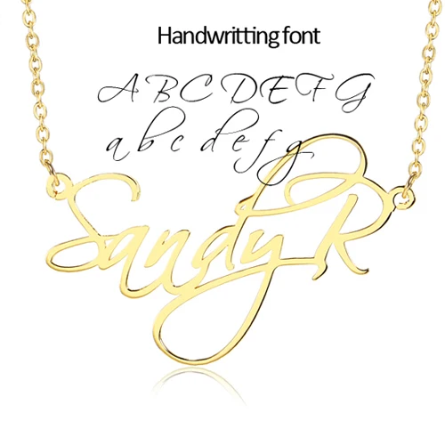 font24 RainMarch ожерелье с именами на заказ и Подвеска для женщин, индивидуальная именная табличка, ожерелье, Прямая поставка, ювелирное изделие, подарок - Окраска металла: font24