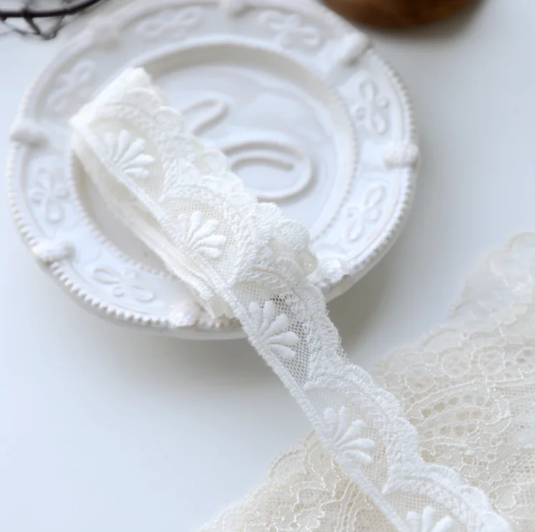 3 Meters Lace Trim Craft Flower Cotton Lace Fabric Venise Floral Embroidered Applique Decorated Ribbon lace fabric lace ribbon lace sewing supplies lace decoration lace accessories lace sewing accessories clothing craft accessories