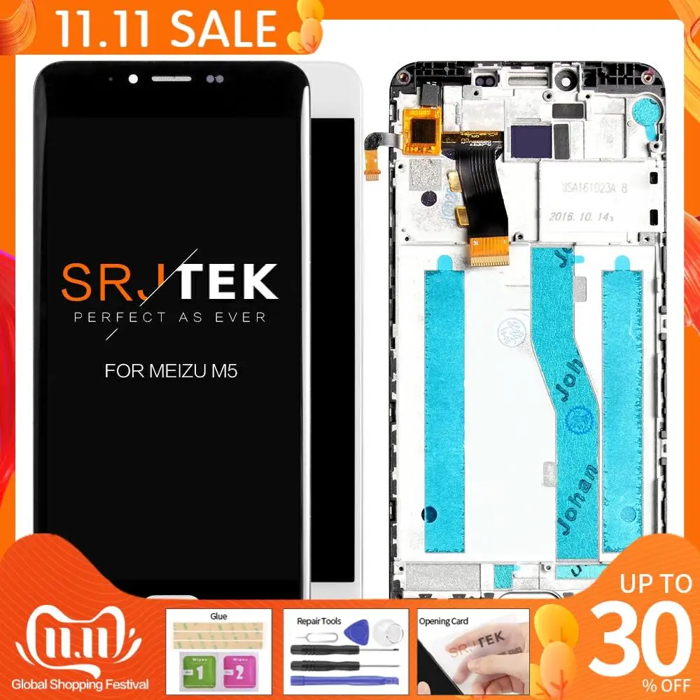 

5.2 Original LCD For MEIZU M5 Display Touch Screen Digitizer with Frame M611H Display Module For MEIZU M5 LCD Replacement