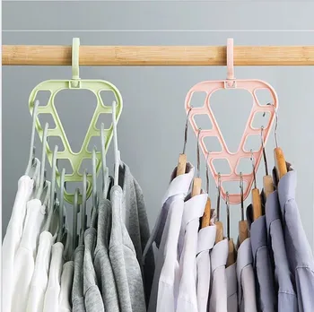 

Multi-functional Nine-Hole Hanger Household Space-Saving Triangular Hanger Storage Useful Product Wardrobe Organizing Magic Hang