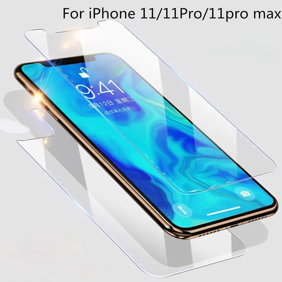 Передняя Задняя стеклянная пленка для iphone X XS 11 Pro Max XR 7 8 Защитная экрана 6s Plus