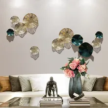 Современные кованые цветы лотоса на стену, металлические украшения бабочки, украшения для дома, гостиной, настенные Фотообои
