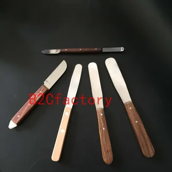 

5pcs Dental Lab Metal Blade Wooden Handle Spatula TECHNICIAN