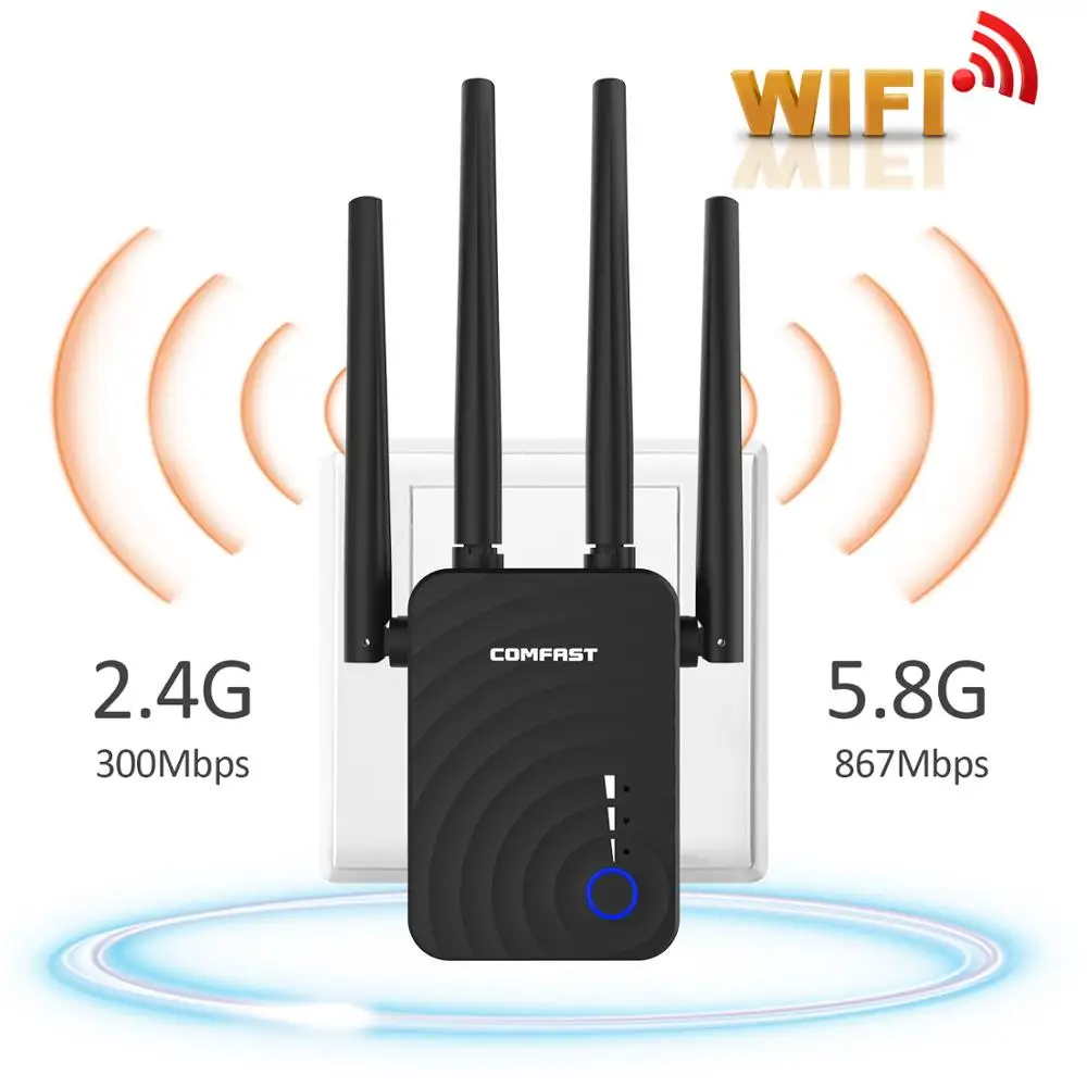 Long Range Extender 802.11ac Wireless WiFi Repeater Wi Fi Booster 2.4G/5Ghz Wi-Fi Amplifier 300/1200 M Wifi router Access point