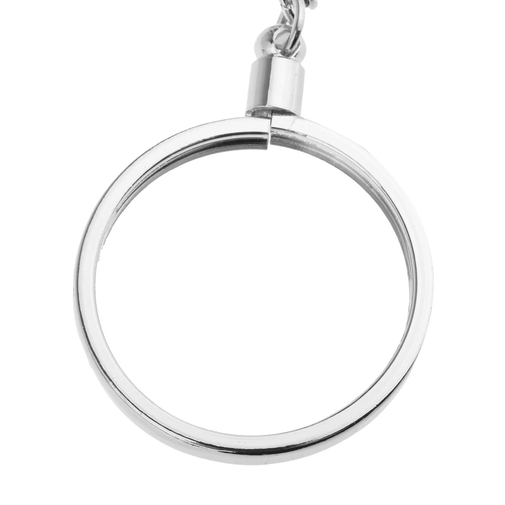 3pcs Coin Holder Keychain Souvenir Commemorative Keyring Keychain Split Ring with Short Chain for Collector Keyring 40mm