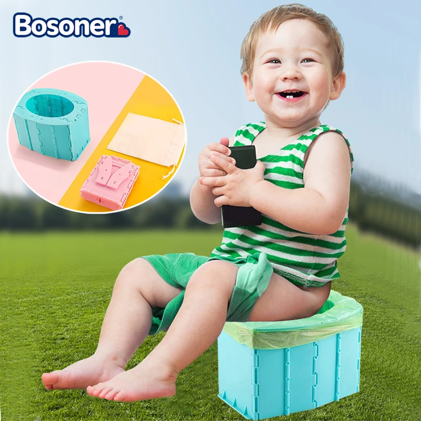 Portátil bebé orinal inodoro asiento de coche de viaje al aire libre Camping niños orinal asiento de entrenamiento de los niños orinal plegable Baño