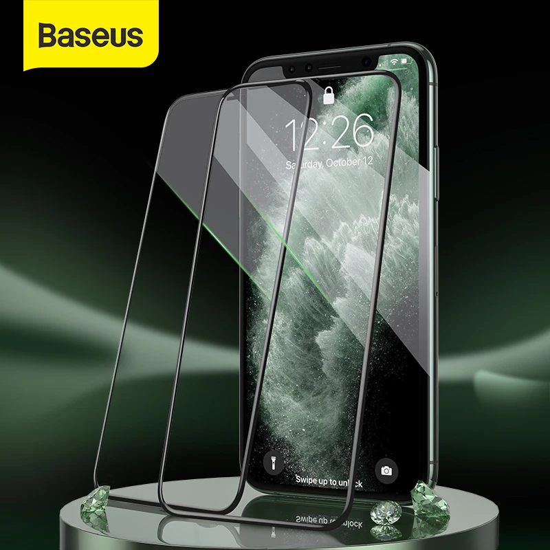 Baseus Tempered Glass For iPhone 12 11 Pro Xs Max X Screen Protector For iPhone Tempered Glass Full Cover Screen Protector Glass