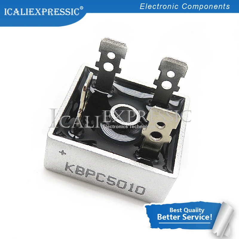 2 Pz Kbpc5010 50 A Raddrizzatore A Ponte 1000V 50Amp Custodia In Metallo Per La Massima Dissipazione Del Calore 1000V 2.8Cm Ponte A Diodi Quadrati In 