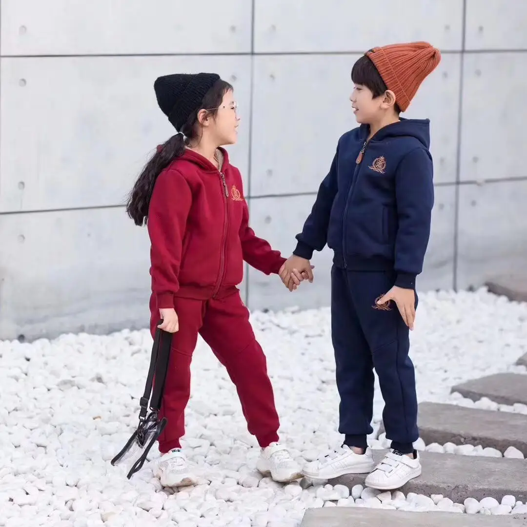 

New Style 2019 Winter Big Boy Solid Color Cotton Trousers Pants Set Fashion Leisure Suit