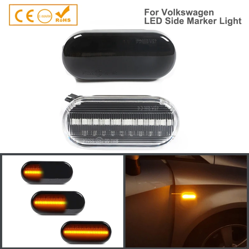 

2pc Dynamic Led Turn Signals Side marker light Lamp for SEAT Ibiza VW Volkswagen Bora Golf 3/4 Passat 3B Polo 6N Sharan Vento T5