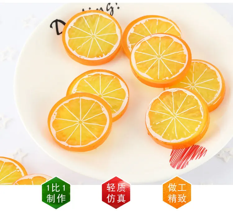 Mini Artificial Fruit Simulation Lemon Slices 3 Colors Resin Fake Artificial Fruit Model Party Kitchen Wedding Decoration QW183 (9)