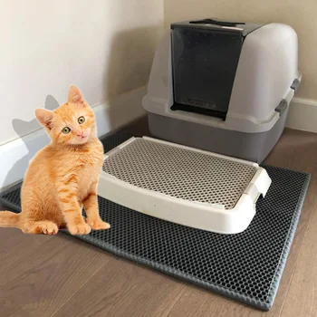 

Cat Litter Mat EVA Double Layer Pet Cat Litter Trapper Mats Waterproof Pet Litter Non-slip Mat Katten Cushion Trapping Cat