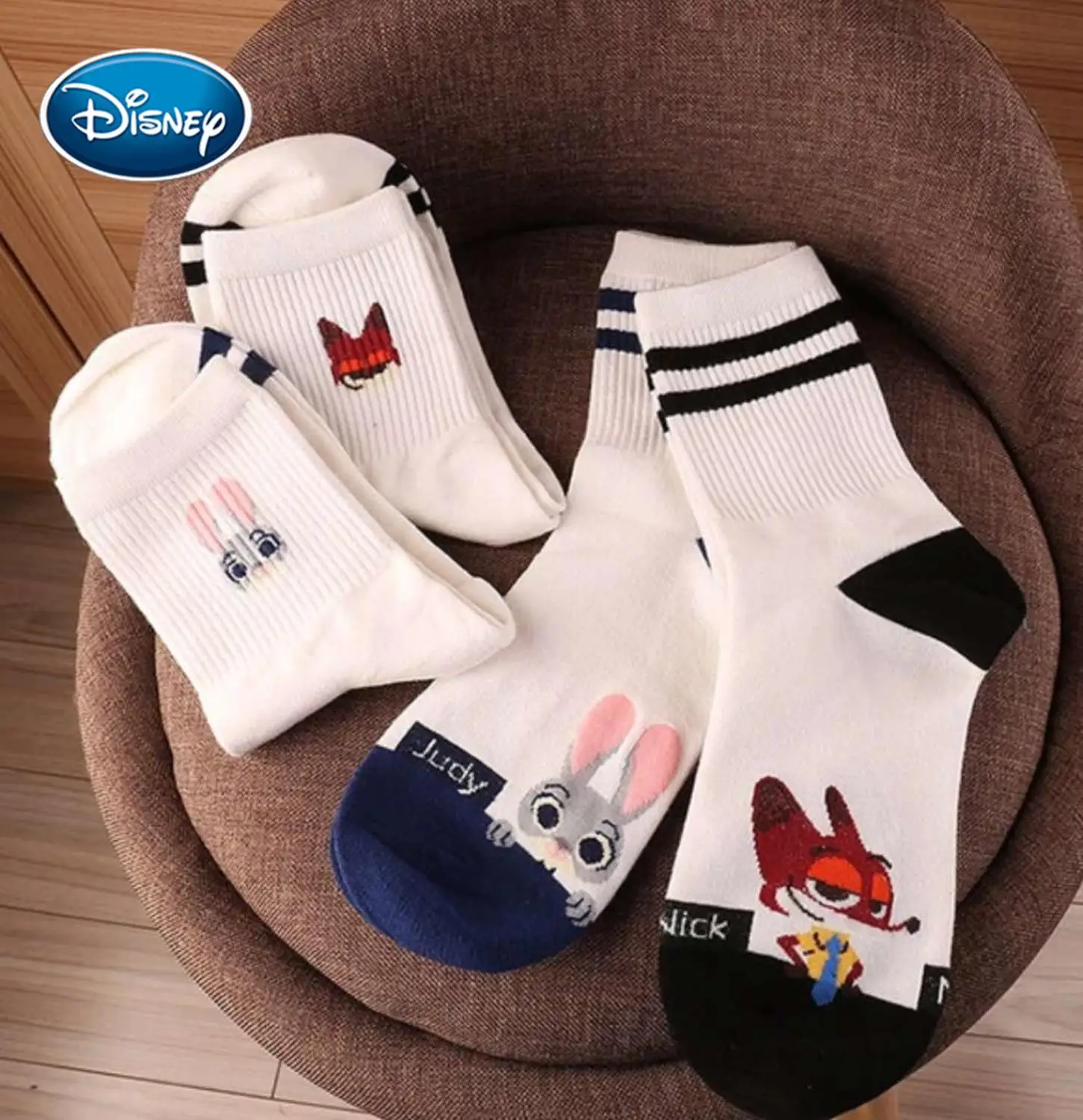 Дисней 1 пара мультфильм кролик Джуди печати шаблон женские хлопковые носки удобные милые печати модные носки
