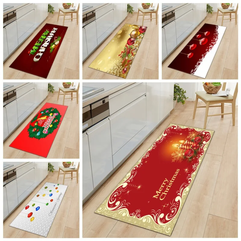 3D Рождественский узор, Прямоугольный Коврик для кухни, гостиной, Декоративный Напольный коврик, Нескользящие ковры, Рождественское украшение для дома, напольный коврик