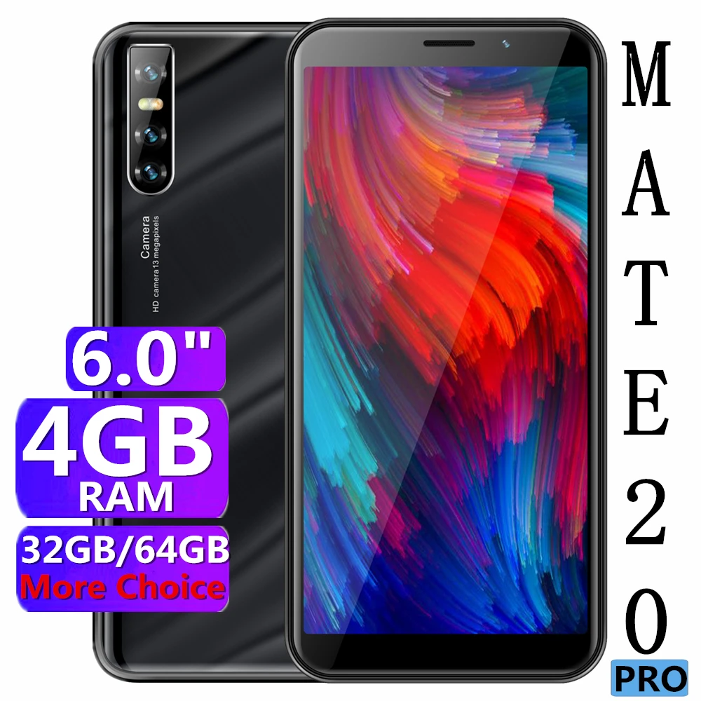MATE 20 PRO Mobile Phone 4GB RAM 64GB ROM 13MP Camera Quad Core 6.0Inch 18:9 Smartphones Android Face unlocked Phones