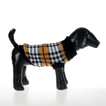 

100% Brand New High Quality Dog Sweater Grid Style Pet Clothes Coat for Winter Free Shipping