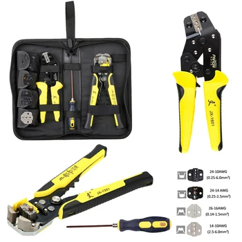 Multitool 4 In 1 Wire Crimpers Engineering Ratcheting Terminal Crimping Pliers wire stripper Tools Set Cable Cutter Hand Tools multitool wire crimpers ratcheting terminal crimping pliers wire ferrule crimper tool cord end terminals pliers kit