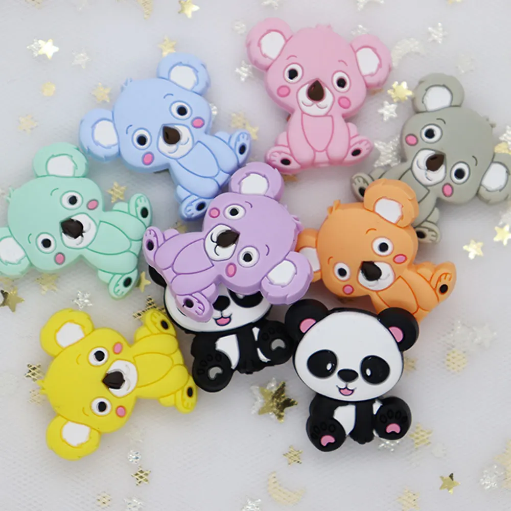 10 шт. силиконовые бусины Koala Panda Perle для изготовления украшений Прорезыватель