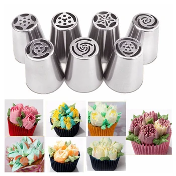 

Russian Pastry 11Pcs/Set Nozzles Tulip Icing Piping Cream Nozzles Tips 11Pcs Coupler Decorating Tips Set Cake Cupcake Decorator