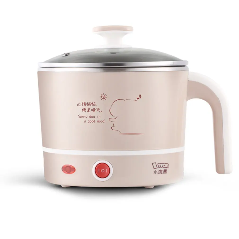 Mini PP& Stainless Steel Electric Multifunction Cooked Boiled Braised Stewed Steamed Cooker Without Steamer