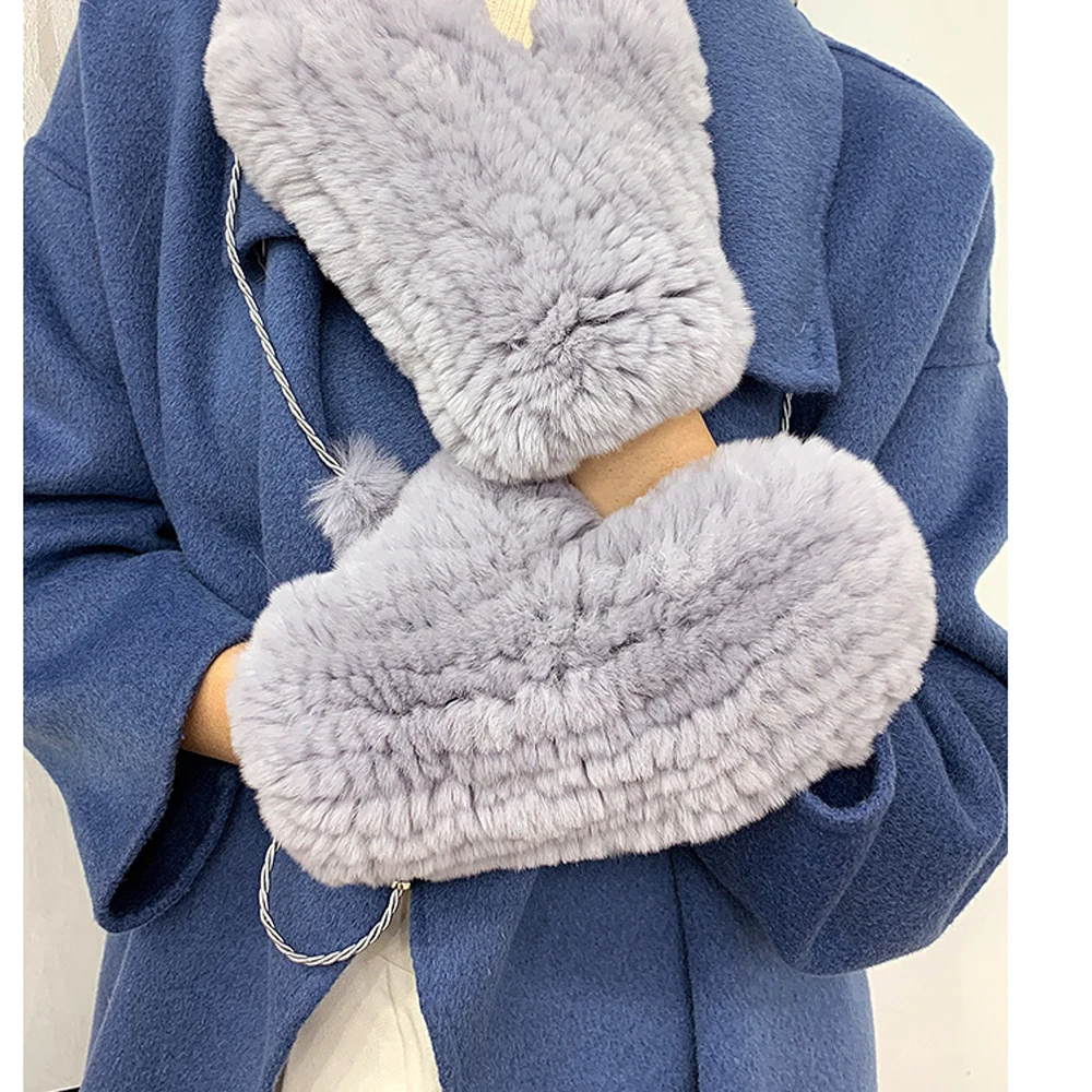 AU004 высокое качество Новое поступление зимние мягкие пушистые теплые перчатки с натуральным мехом