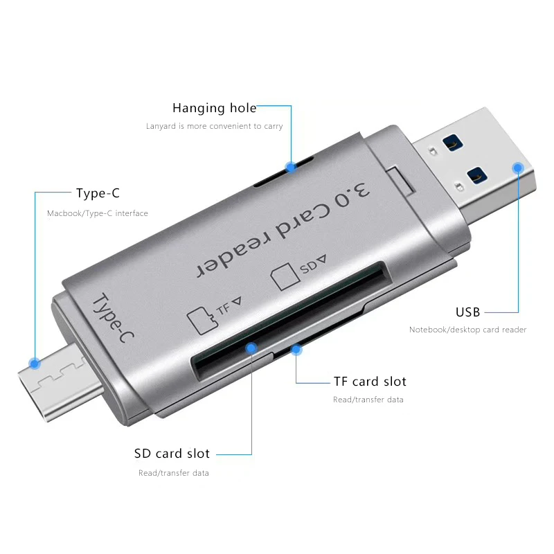UTHAI SF188 usb3.0 유형 c 카드 판독기 sd/tf 카드 두 배 다기능 2에서 1 카드 판독기