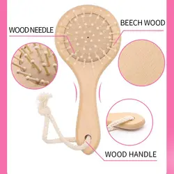 Natural Baby Hair Brush Wood Hair Brush For Kids Portable Travel Anti-static Comfortable Head Massager Children Hair Wood Brush