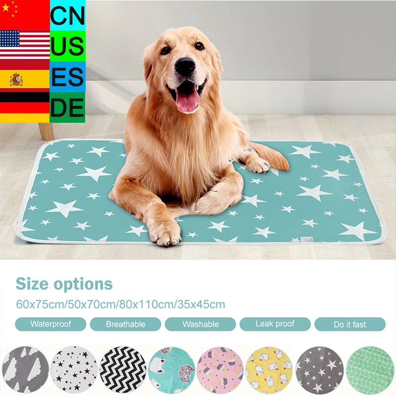 

Pet Dogs Pee Mat Absorbent Mat Reusable Diapers For Dog Urine Water Absorbency Diaper Sleeping Bed For Dog Training Pad