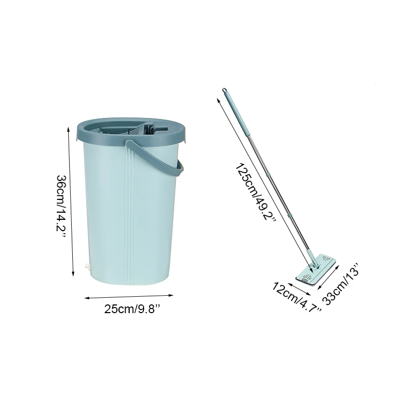 Baratos Limpia fregona perezosa para suelos de madera fregona plana Spray manos libres exprimidor drenaje seco casa húmeda cubo estera de microfibra