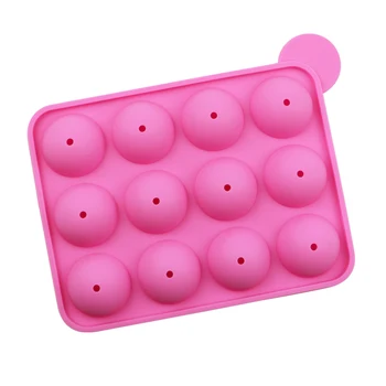 

12-hole Ice Hockey Silicone Lollipop Mold Kitchen Tool Double Layer Sugar Mold Baking DIY Homemade Handmade Round Creative 907