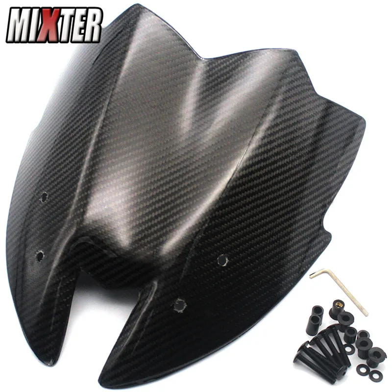 Motorcycle Real Carbon Fibre Windshield Deflector WindScreen Viser Visor For Kawasaki Z800 2012-2016 Double Bubble Z-800 Z 800 | Автомобили