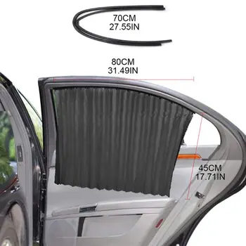 

2 Pcs Back Car Sunshades Curtains UV Rays Protection Window Blind Drape Shield