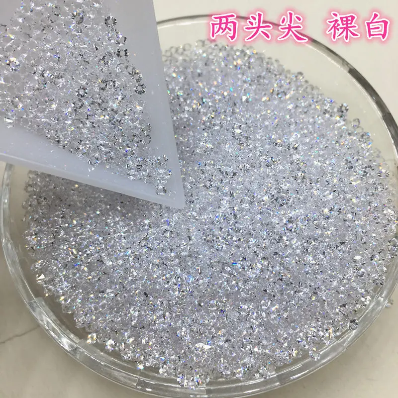 1 Pack 1440PCS Clear V-Bottom Sharp Glitter Rhinestone Nail Gems Acrylic Crystal Stone Non Hot Fix Nail Art Decoration 4