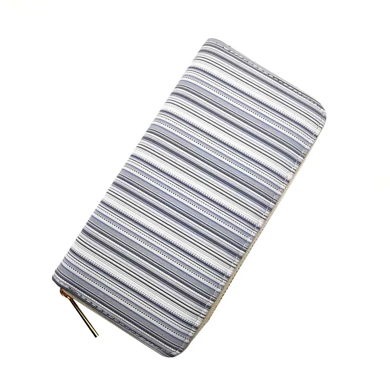 KANDRA Fashion Stripe Women Wallets Long Large Capacity Ladies Clutch Phone Pocket PU Leather Women's Card Holder Cash Purse