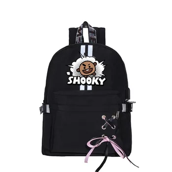 

Fashion canvas backpack Women cute bag TATA VAN COOKY CHIMMY SHOOKY vjin jimin Jungkook j-hope Suga Rm s