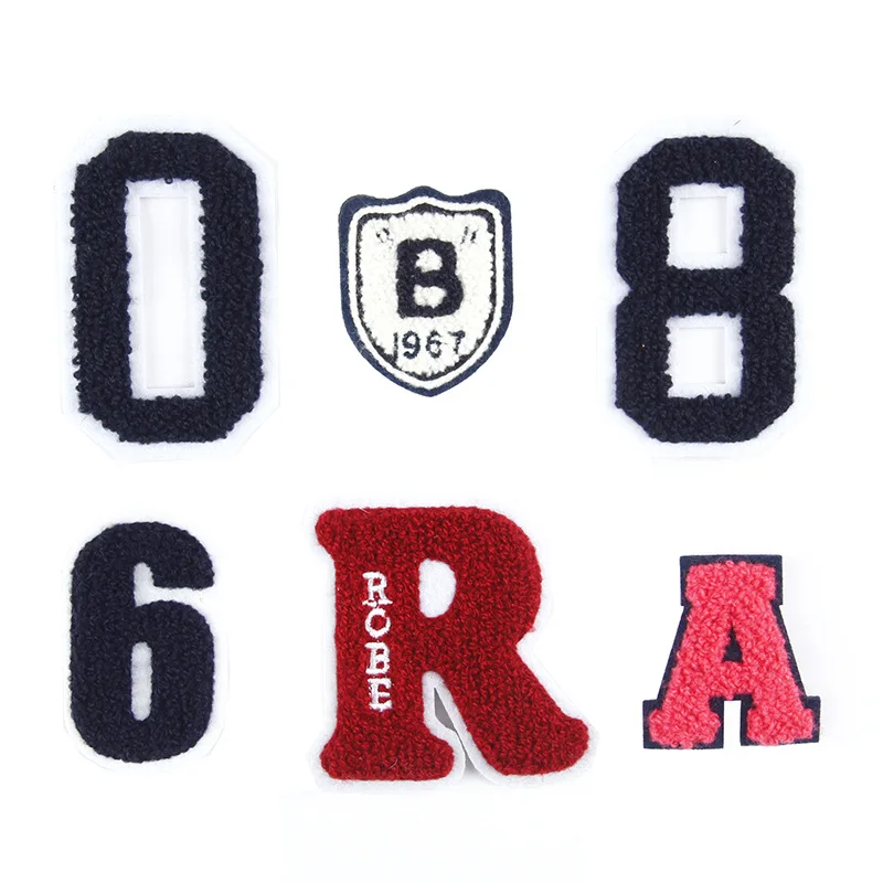 

10pcs/lot Sew Towel Embroidery Patches Letters for Clothing Accessories Black White Badge Biker Patches Applique Clothes