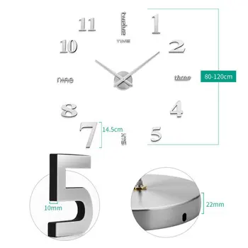 

New Hot 2020 3D DIY Wall Clock Decor Sticker Mirror Frameless DIY Wall Clock Kit for Home Living Room Bedroom Office Decoration