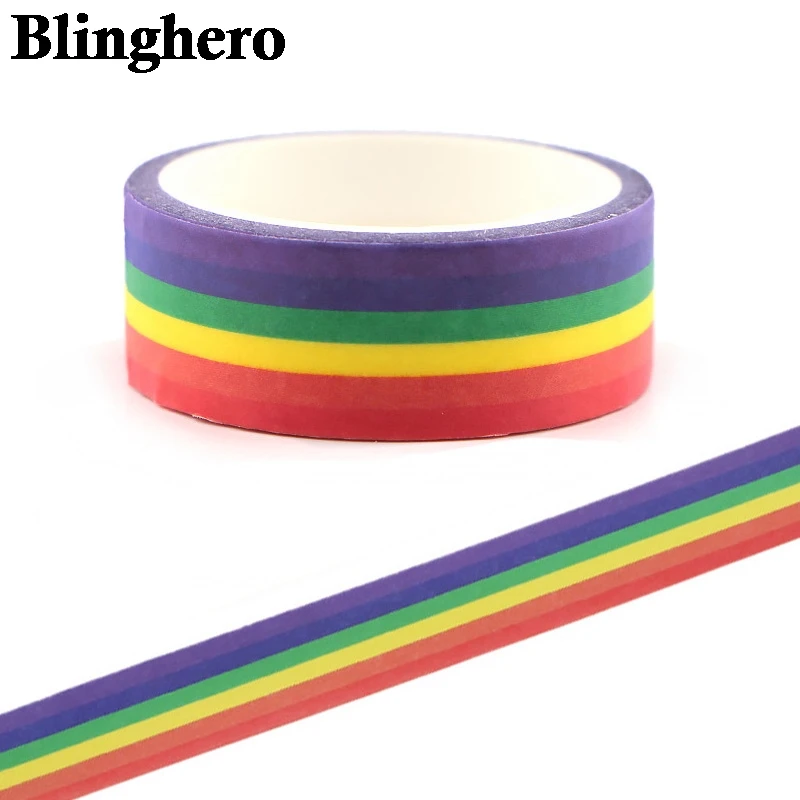 

CA135 Rainbow Homosexual 90s Washi Tapes DIY Painting paper Masking tape Decorative Office Adhesive Tapes Scrapbooking Stickers