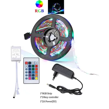 

RGB LED Strip Light 2835 / 5050 SMD Flexible Ribbon fita led light strip RGB 5M 10M Tape Diode DC 12V Remote Control Adapter for