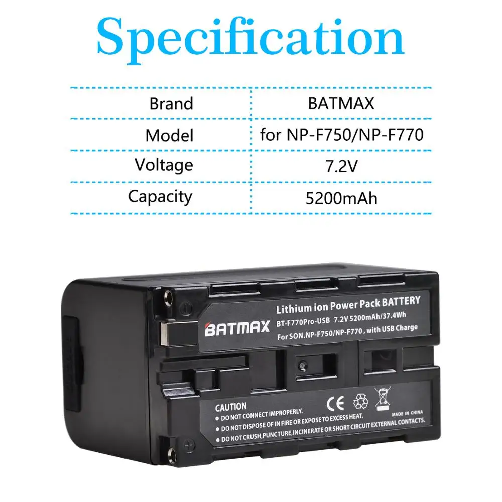 Batmax Новый NP-F770 NP-F750 np f750 NPF770 Батарея с зарядным устройством USB Выход для sony NP F970 F960 F550 F570 QM91D CCD-RV100 TRU47E Batmax Новый NP-F770 NP-F750 np f750 NPF770 Батарея с зарядным устройством USB Выход для sony NP F970 F960 F550 F570 QM91D CCD-RV100 TRU47E