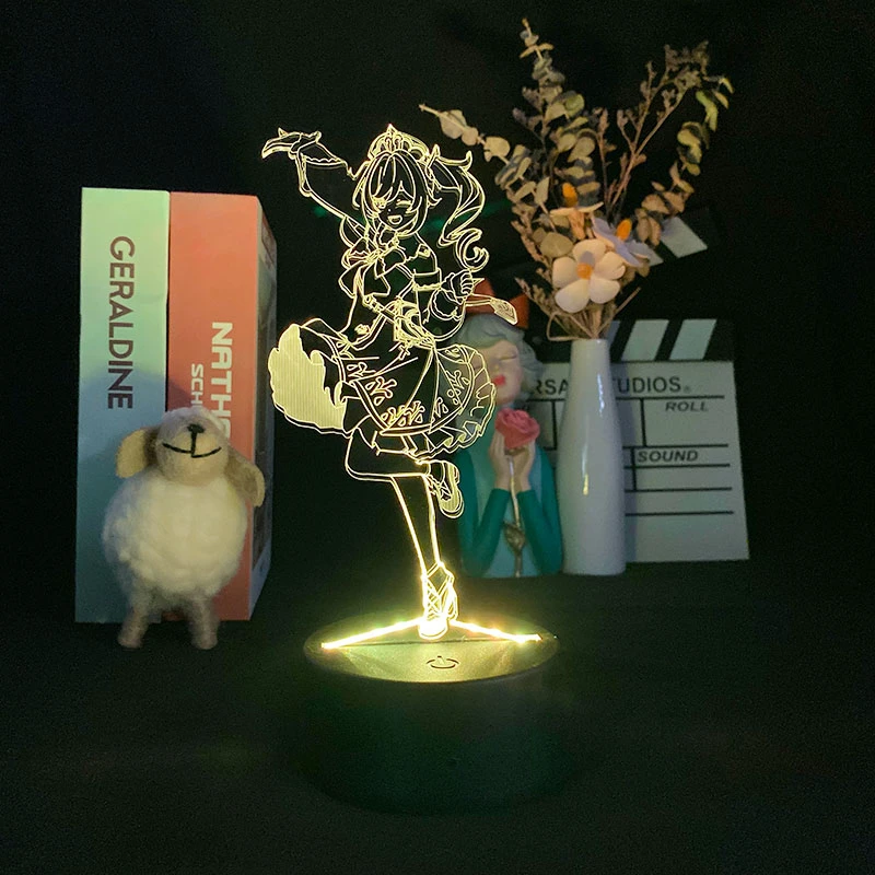 Genshin Impact Diona 3D Lamp Led Cartoon Night Light Anime Bedroom Decor Bedside Change Colorful Touch Nightlight Kid Girl Gift night light for bedroom